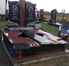 Пам'ятник з граніту для двох поховань у львові