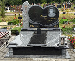 Пам'ятник з граніту подвійний львів Пам'ятник з сірого граніту виготовлення у львові