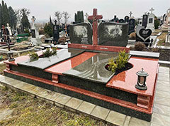 Пам'ятник потрійний з граніту львів Пам'ятник гранітний для трьох поховань у львові