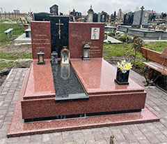Європейський пам'ятник з граніту подвійний львів